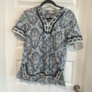 Saint Tropez West Paisley Print Women's Top - EUC